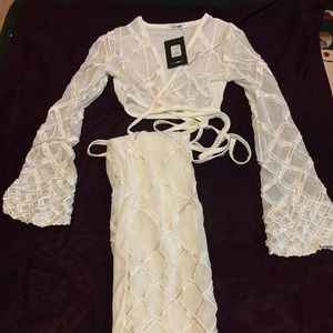 White matching pants set